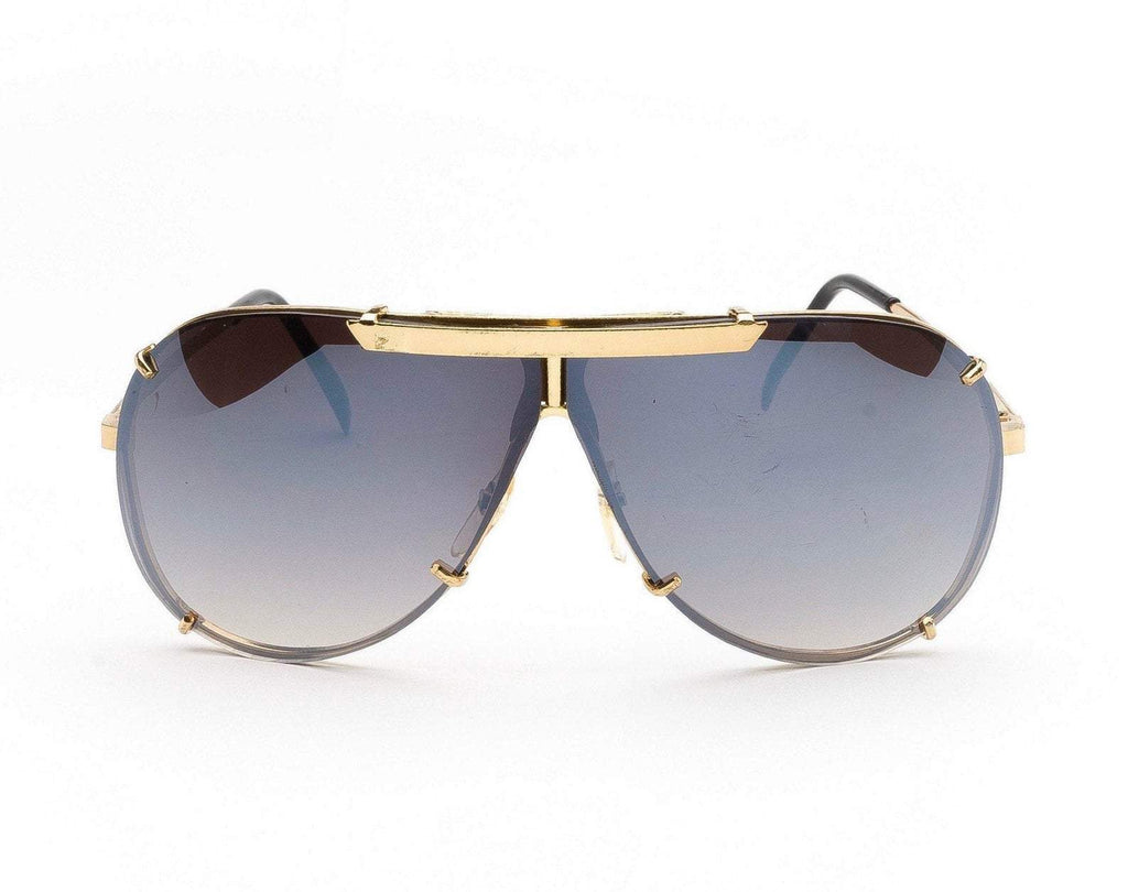 "Hilton" 1980's Rimless Metal Aviator Sunglasses - Brillies